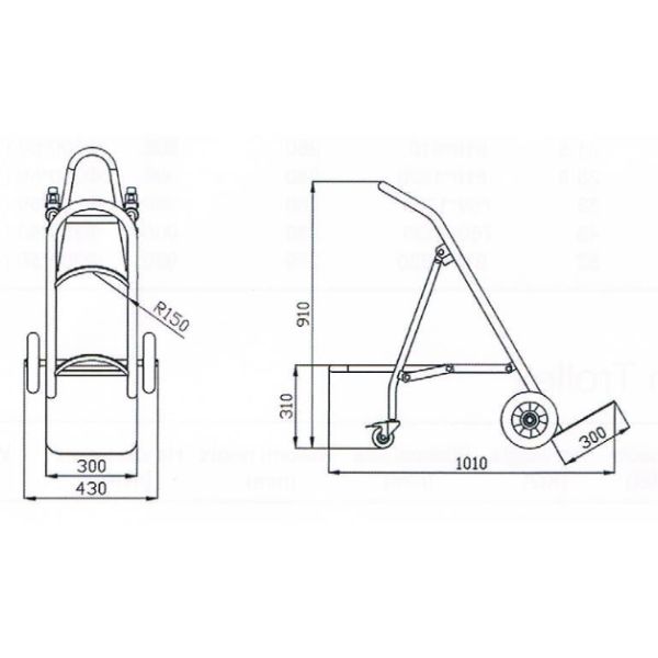 Steel Folding-down Cylinder 120kg spec